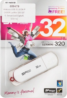 Флеш Диск Silicon Power 32GB LuxMini 320 SP032GBUF2320V1W USB2.0 белый - купить недорого с доставкой в интернет-магазине
