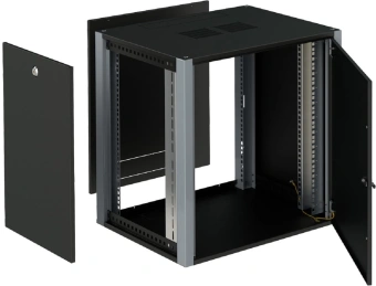 Шкаф коммутационный Sysmatrix (WP 6409.920 ) настенный 9U 600x450мм пер.дв.металл 2 бок.пан. 60кг черный 17кг IP20 - купить недорого с доставкой в интернет-магазине