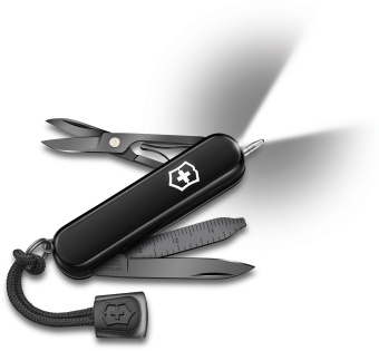 Нож перочинный Victorinox Signature Lite Onyx Black (0.6226.31P) 58мм 8функц. черный подар.коробка в комплекте: шнурок - купить недорого с доставкой в интернет-магазине