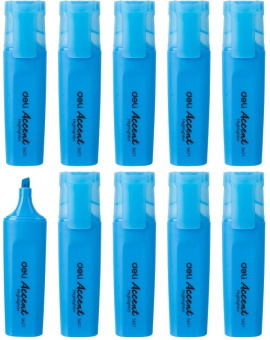 Набор текстовыделителей Deli Accent ES621BLUE-P Delight скошенный пиш. наконечник 1-5мм синий (10шт.) - купить недорого с доставкой в интернет-магазине
