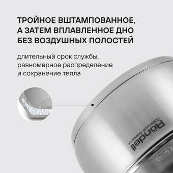 Ковш Rondell Strike RDS-812 1.3л. d=16см (с крышкой) стальной - купить недорого с доставкой в интернет-магазине
