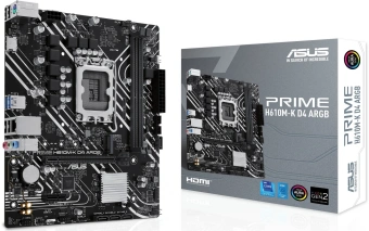 Материнская плата Asus PRIME H610M-K D4 ARGB Soc-1700 Intel H610 2xDDR4 mATX AC`97 8ch(7.1) GbLAN+HDMI - купить недорого с доставкой в интернет-магазине