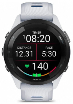 Смарт-часы Garmin Forerunner 265 33мм 1.3" AMOLED корп.черный/белый силикон рем.белый (010-02810-11) - купить недорого с доставкой в интернет-магазине