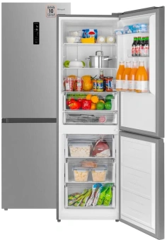 Холодильник Weissgauff WRK 185 Total NoFrost Inverter Inox 2-хкамерн. нержавеющая сталь инвертер - купить недорого с доставкой в интернет-магазине