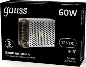 Блок питания Gauss 202003060 встраив. для лен.светод. черный - купить недорого с доставкой в интернет-магазине