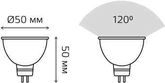 Лампа светодиодная Gauss 5.5Вт цок.:GU5.3 рефлек. 220B 4100K св.свеч.бел.нейт. MR16 (упак.:1шт) (13526) - купить недорого с доставкой в интернет-магазине