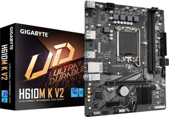 Материнская плата Gigabyte H610M K V2 Soc-1700 Intel H610 2xDDR5 mATX AC`97 8ch(7.1) GbLAN+HDMI+DP - купить недорого с доставкой в интернет-магазине