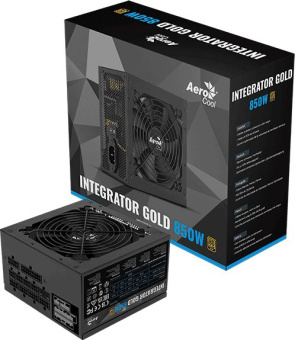 Блок питания Aerocool ATX 850W Integrator Gold 850W Gen.5 80+ gold (20+4pin) APFC 120mm fan LED 6xSATA Cab Manag RTL - купить недорого с доставкой в интернет-магазине