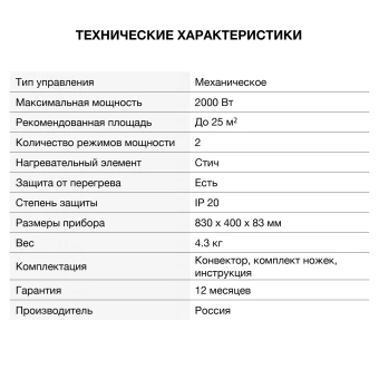 Конвектор Starwind SHV1020 2000Вт белый - купить недорого с доставкой в интернет-магазине