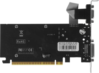 Видеокарта Afox PCI-E AF210-512D3L3-V2 NVIDIA G210 512Mb 64bit DDR3 550/1600 DVIx1 HDMIx1 CRTx1 HDCP Ret low profile - купить недорого с доставкой в интернет-магазине