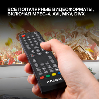 Ресивер DVB-T2 Hyundai H-DVB200 черный - купить недорого с доставкой в интернет-магазине