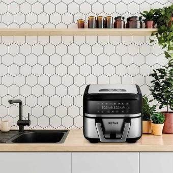 Аэрогриль Kitfort КТ-2247 2850Вт черный/серебристый - купить недорого с доставкой в интернет-магазине