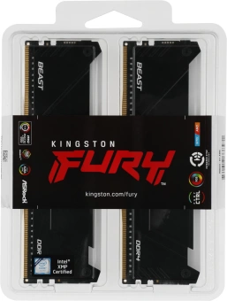 Память DDR4 2x32GB 3200MHz Kingston KF432C16BB2AK2/64 Fury Beast RGB RTL Gaming PC4-25600 CL16 DIMM 288-pin 1.35В dual rank с радиатором Ret - купить недорого с доставкой в интернет-магазине