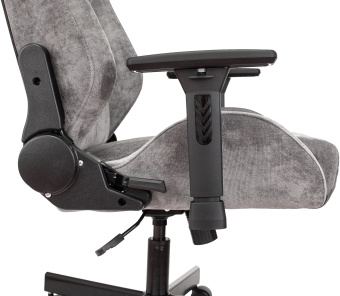 Кресло игровое Knight N1 Fabric серый Light-19 с подголов. крестов. металл - купить недорого с доставкой в интернет-магазине