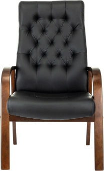 Кресло Бюрократ T-9928WALNUT-CF черный кожа на ножках дерево - купить недорого с доставкой в интернет-магазине
