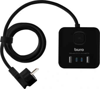 Сетевой удлинитель Buro BU-PTE4.1UC-B 1.5м (4 розетки) черный (пакет ПЭ) - купить недорого с доставкой в интернет-магазине