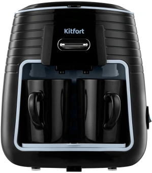 Кофеварка капельная Kitfort КТ-7447 450Вт черный/голубой - купить недорого с доставкой в интернет-магазине