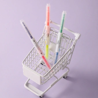 Набор текстовыделителей Deli EU736 скошенный пиш. наконечник двухсторонний 6цв. ассорти ПЭТ-бокс (6шт.) - купить недорого с доставкой в интернет-магазине