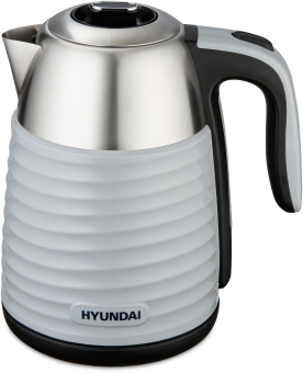 Чайник электрический Hyundai HYK-S4804 1.7л. 2200Вт серый/черный корпус: металл - купить недорого с доставкой в интернет-магазине