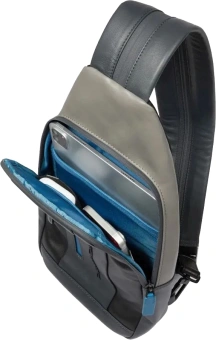 Рюкзак слинг мужской Piquadro Urban CA6540UB00/NGR черный/серый натур.кожа - купить недорого с доставкой в интернет-магазине