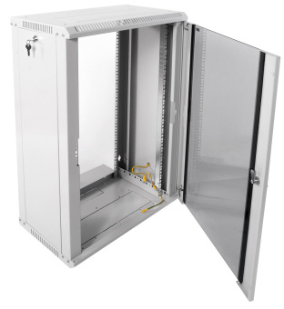 Шкаф коммутационный ЦМО ШРН-ЭКОНОМ (ШРН-Э-18.350) настенный 18U 600x350мм пер.дв.стекл направл.под закл.гайки 85кг серый 300мм 22.14кг 180град. 878мм IP20 сталь - купить недорого с доставкой в интернет-магазине