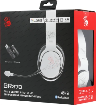 Наушники с микрофоном A4Tech Bloody GR370 белый мониторные BT/Radio/3.5mm оголовье (GR370) - купить недорого с доставкой в интернет-магазине