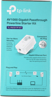Сетевой адаптер HomePlug AV TP-Link TL-PA7017P KIT AV1000 Gigabit Ethernet (упак.:2шт) - купить недорого с доставкой в интернет-магазине