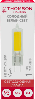 Лампа светодиодная Thomson TH-B4221 6Вт цок.:G4 капсул. 220B св.свеч.бел.хол. (упак.:1шт) - купить недорого с доставкой в интернет-магазине
