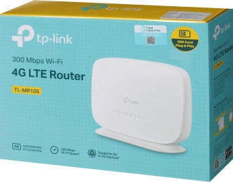 Роутер беспроводной TP-Link TL-MR105 N300 10/100BASE-TX/4G cat. 4 белый - купить недорого с доставкой в интернет-магазине