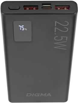 Мобильный аккумулятор Digma DGPF10A 10000mAh QC3.0/PD3.0 22.5W 3A 2xUSB-A/USB-C черный (DGPF10A22PBK) - купить недорого с доставкой в интернет-магазине