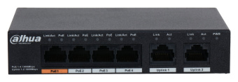 Коммутатор Dahua DH-PFS3006-4GT-60 (L2) 4x100Мбит/с 3PoE+ 1PoE++ 60W неуправляемый - купить недорого с доставкой в интернет-магазине