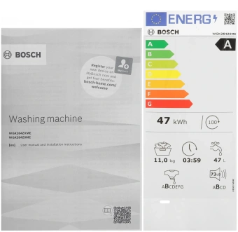 Стиральная машина Bosch Serie 6 WGK264Z0ME пан.англ. загр.фронтальная макс.:11кг белый инвертор - купить недорого с доставкой в интернет-магазине