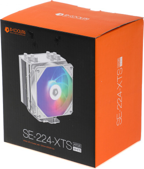 Устройство охлаждения(кулер) ID-Cooling SE-224-XTS ARGB Soc-AM5/AM4/1200/1700/1851 белый 4-pin + 3-pin 29dB Al+Cu 220W 650gr Ret (SE-224-XTS ARGB WHITE) - купить недорого с доставкой в интернет-магазине