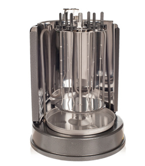 Шашлычница электрическая Kitfort КТ-1404 1400Вт серебристый - купить недорого с доставкой в интернет-магазине