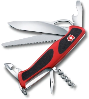Нож перочинный Victorinox RangerGrip 79 (0.9563.MC) 130мм 12функц. красный/черный карт.коробка - купить недорого с доставкой в интернет-магазине