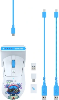Мышь A4Tech Bloody R73 Ultra Duo белый/рисунок оптическая 20000dpi беспров. USB/USB-C 7but (R73 ULTRA DUO NYX MIRAGE) - купить недорого с доставкой в интернет-магазине