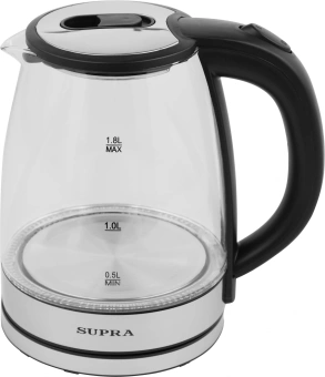 Чайник электрический Supra KES-1852G 1.8л. 1500Вт черный корпус: стекло - цена, купить или заказать с доставкой в интернет-магазине Чайник электрический Supra KES-1852G 1.8л. 1500Вт черный корпус: стекло - купить недорого с доставкой в интернет-магазине