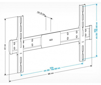 Кронштейн для телевизора Holder LCD-F6608 черный 42"-65" макс.45кг настенный фиксированный - купить недорого с доставкой в интернет-магазине