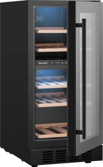 Винный шкаф Weissgauff WWCI-26 DB DualZone 1-нокамерн. черный глянц. (438724) - купить недорого с доставкой в интернет-магазине