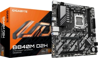 Материнская плата Gigabyte B840M D2H SocketAM5 AMD B840 2xDDR5 mATX AC`97 8ch(7.1) 2.5Gg RAID+HDMI - купить недорого с доставкой в интернет-магазине
