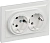 Розетка силов. IEK Brite РС12-3-БрБ BR-R21-16-K01-F 2розет. двойн. скрыт. зазем. IP20 белый (упак.:1шт)