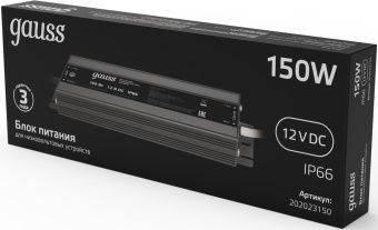 Блок питания Gauss 202023150 пониж. для лен.светод. черный/темно-серый - купить недорого с доставкой в интернет-магазине