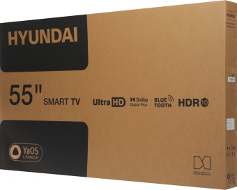 Телевизор LED Hyundai 55" H-LED55BU7012 YaOS Frameless черный/черный 4K Ultra HD 60Hz DVB-T DVB-T2 DVB-C DVB-S DVB-S2 USB WiFi Smart TV - купить недорого с доставкой в интернет-магазине