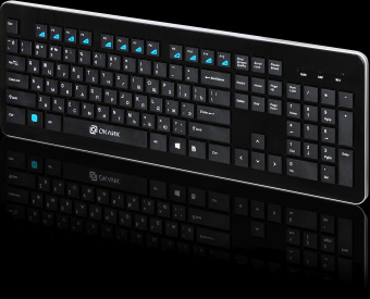 Клавиатура Оклик 870S черный USB беспроводная slim Multimedia - цена, купить или заказать с доставкой в интернет-магазине Клавиатура Оклик 870S черный USB беспроводная slim Multimedia - купить недорого с доставкой в интернет-магазине
