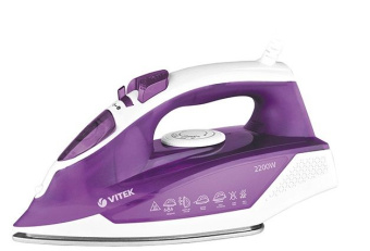 Утюг Vitek VT-8308 2200Вт фиолетовый/белый - купить недорого с доставкой в интернет-магазине