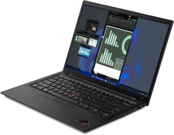 Ноутбук Lenovo ThinkPad X1 Carbon Gen 10 Core i7 1260P 16Gb SSD512Gb Intel Iris Xe graphics 14" OLED 2.8K (2880x1800) Windows 11 Pro black WiFi BT Cam (21CB007ART) - купить недорого с доставкой в интернет-магазине