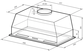 Вытяжка встраиваемая Lex Hyper 900 WH белый управление: кнопочное (1 мотор) - купить недорого с доставкой в интернет-магазине