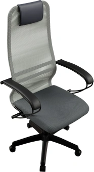 Кресло Метта SU-B-8 светло-серый сиденье светло-серый сетка с подголов. крестов. металл хром - купить недорого с доставкой в интернет-магазине