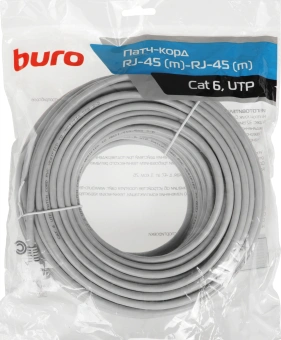Патч-корд Buro UTP-6-30M-G UTP 4 пары cat.6 CCA molded 30м серый RJ-45 (m)-RJ-45 (m) - купить недорого с доставкой в интернет-магазине