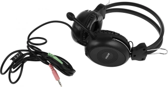 Наушники с микрофоном A4Tech HS-30 черный 2м мониторные оголовье - купить недорого с доставкой в интернет-магазине